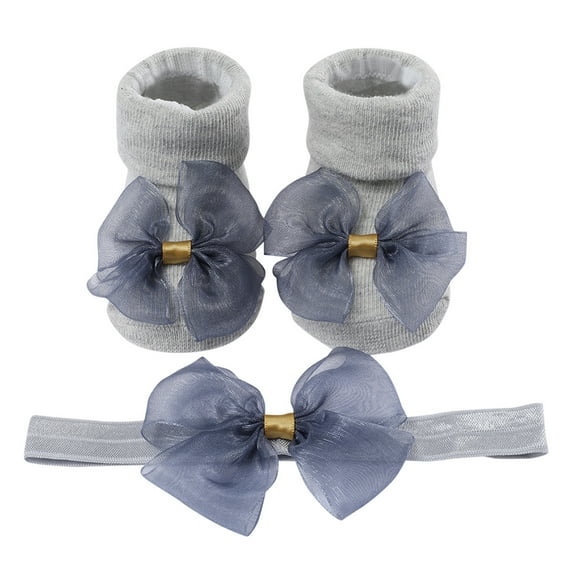 Huowey Children Kids Socks Soft Bottom Toddler Shoes Socks Bowkot Princess Socks Floor Socks 1PC Socks 1PC Bow Hairband Cozy Footwear, 0 Months
