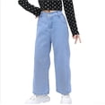 thumbnail image 1 of Huowey Girls Baggy Jeans Casual Wide Leg Denim Pants Jeans Kids Clothes Size 5-14 Years Classic Dailywear, 6-7 Years, 1 of 5