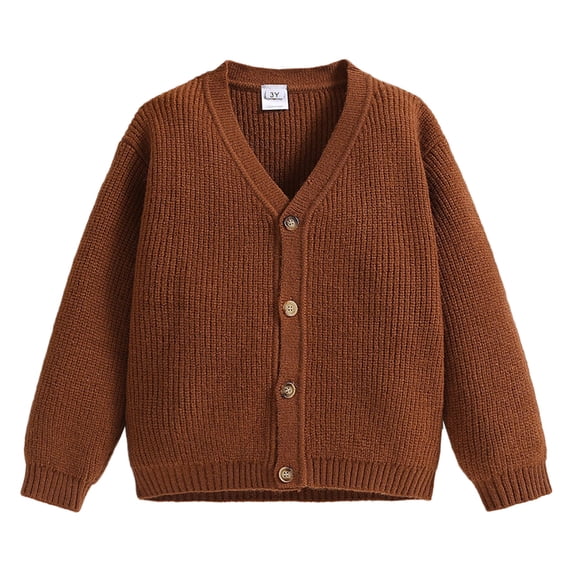 Huowey Kids Toddler Baby Boys Autumn Winter Shirt Knitted Sweater Jacket Long Sleeve Button Down Boys Coat Clothes Fall Outwear Holiday Dailywear, 2-3 Years