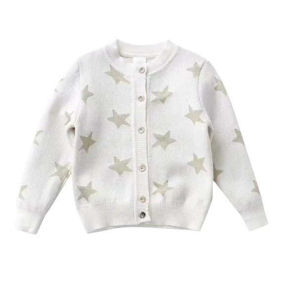 Huowey Kids Toddler Baby Girls Boys Autumn Winter Knit Sweater Star Print Long Sleeve Coat Cardigan Jackets Tops Lovely Dailywear, 2-3 Years