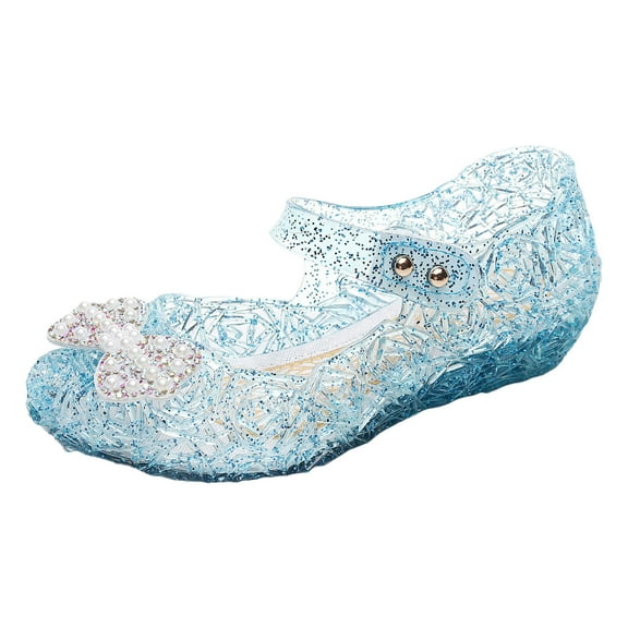 Huowey Infants Princess Shoes Girls Sandals Shoes Jelly Mary Jane Dance Party Shoes For Kids Toddler Holiday Footwear,Blue,5.5-6 Years