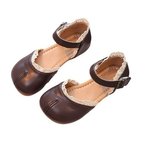 Huowey Summer Girls Children Baby Lace Edge Adjustable Soft Soled Shoes Sandals Cozy Footwear, 7.5-8 Years