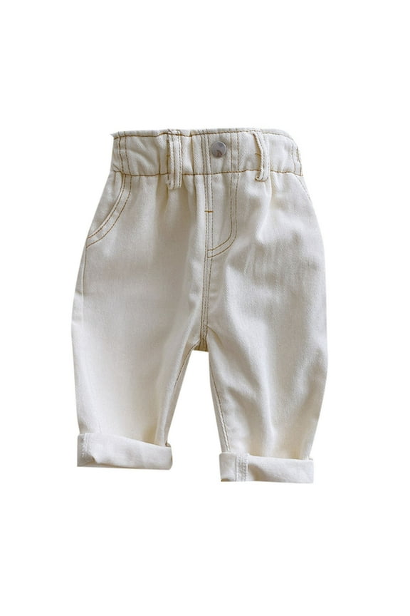 Toddler Baby Boy Girl Jeans Casual High Waist Pant Straight Denim Jean Trousers Lovely Dailywear, 3-4 Years