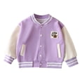 thumbnail image 1 of Huowey Toddler Boys Girls Long Sleeve Outwear Jacket Coat Patchwork Baseball Clothes Classic Dailywear, 3-4 Years, 1 of 3