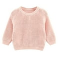 thumbnail image 1 of Huowey Toddler Kids Baby Girl Boy Crewneck Long Sleeve Solid Color Sweater For Knitted Sweater Autumn Winter Warm Pullover Tops Coat Jacket Cozy Dailywear, 2-3 Years, 1 of 4