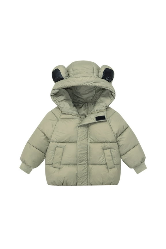 Winter Down Coats for Kids Baby Boys Girls Jacket Bear Hoods Outerwear