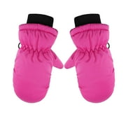 Huowey Kids 1 Pairs Toddler Kids Baby Boys Girls Ski Gloves Waterproof Warm Snow Mittens Relaxed Fit Dailywear, One Size