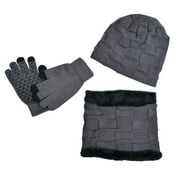 Huowey Kids 3Pcs/Set Boys Hat Lined Hat Scarves Gloves Boy Girls Children Winter Warm Knit Cap Kids Trendy Dailywear, 2-8 Years