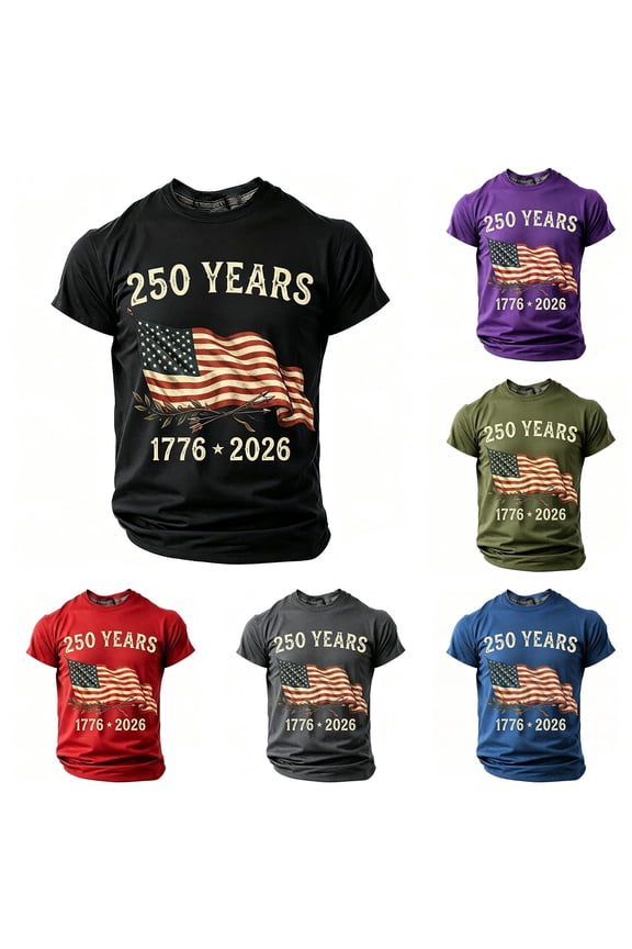 Kids 4Th Of July T-Shirt Boys Stylish Patriotic Graphic Short Sleeve Round Neck Us National Flag Print Casual Clothes Tops 1776-2026 Holiday Celebrate Independence Day Tee,12-13 Years