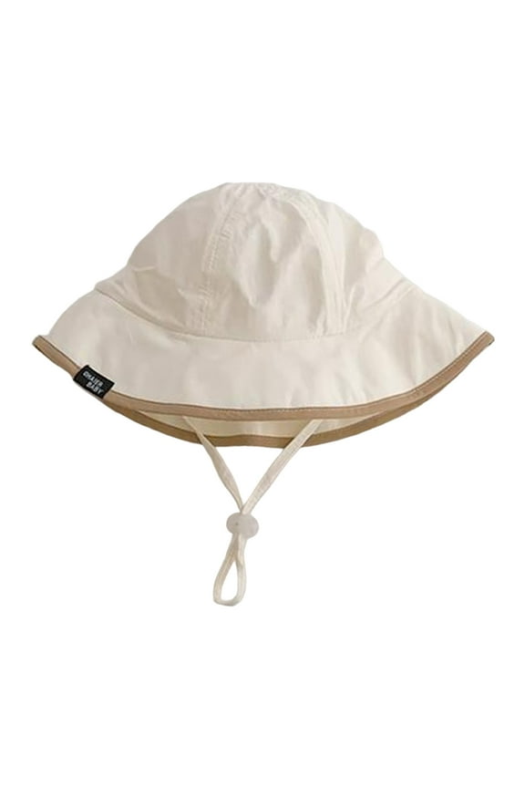 Boys Girls Sun Hats Cartoon Sun Hat Upf 50+ Outdoor Adjustable Toddler Beach Hat With Wide Brim Safari Hat,White,One Size