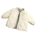 thumbnail image 1 of Huowey Kids Boys Girls Autumn Winter Solid Color Rounded Neck Coat Warm and Windproof Down Jacket, 1 of 4