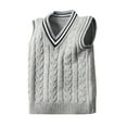 thumbnail image 1 of Huowey Kids Boys Girls V Neck Vest Sweater Sleeveless Warm Knitted Pullover Knitwear Tops, 1 of 4