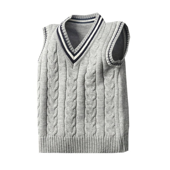 Huowey Kids Boys Girls V Neck Vest Sweater Sleeveless Warm Knitted Pullover Knitwear Tops