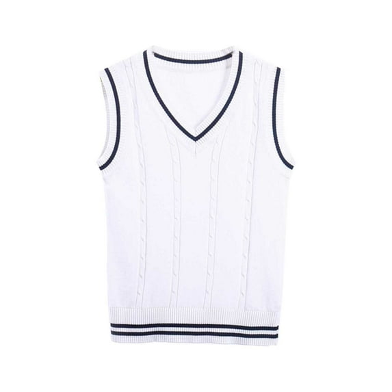 Huowey Kids Boys Girls V Neck Vest Sweater Sleeveless Warm Knitted Pullover Knitwear Tops