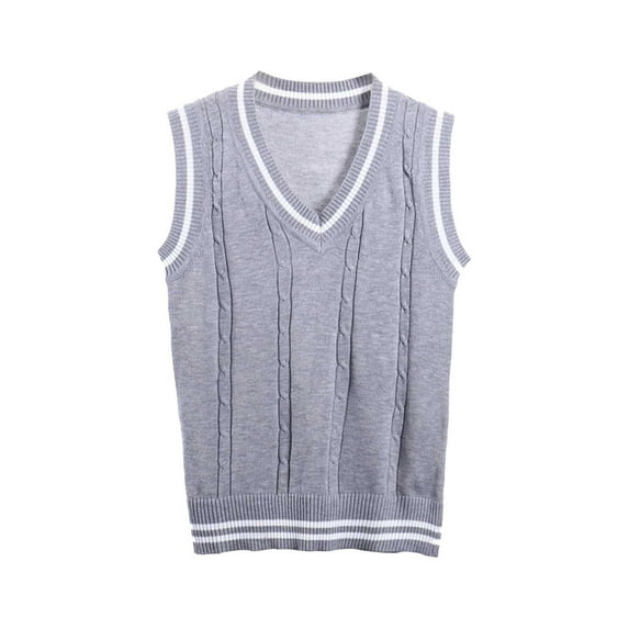 Huowey Kids Boys Girls V Neck Vest Sweater Sleeveless Warm Knitted Pullover Knitwear Tops