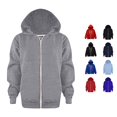 thumbnail image 1 of Huowey Kids Boys Girls Zip Up Sweatshirts Solid Color Long Sleeve Drawstring Hoodie Jackets With Pockets Fall Fashionable Casual Loose Fit Lightweight Back To School Stylish Top,Grey-b,7-8 Years, 1 of 6