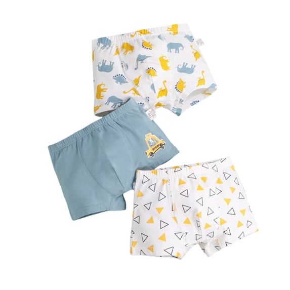 Huowey Kids Boys Underwear Cute Printing Print Underwear Shorts Pants Briefs Trunks 3PCS Multipack Relaxed Fit Undies, 130