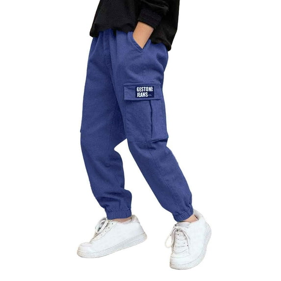 WAYUTE Kids' Cargo Pants Fashion Hop Elastico Close Pants with Pockets Loose Trousers