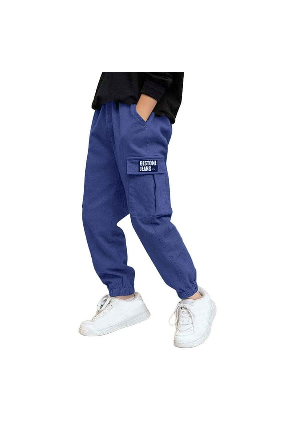 Huowey Kids' Cargo Pants Fashion Hop Elastico Close Pants with Pockets Loose Trousers