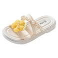 thumbnail image 1 of Huowey Kids Children Shoes Comfortable Soft Soled Slippers Fashionable Flower Pearl Beach Sandals And Slippers Breathable Footwear, 5.5-6 Years, 1 of 8