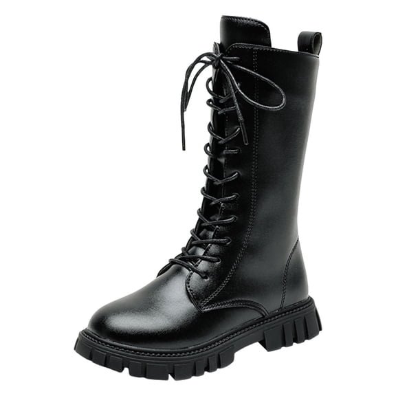 Huowey Kids Children Shoes Thick Soled Large Household Soft Soled Boots Little Girls Princess Boots Trendy Footwear, 11-11.5 Years