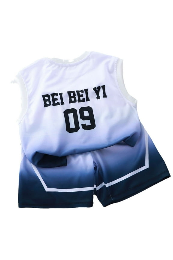 Kids Children Sports Suit Boys Short Sleeve Suit Baby Basketball Suit Sleeveless Summer Breathable Dailywear, 4-5 Years