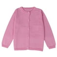 thumbnail image 1 of Huowey Kids Girls Boys Sweater Button Down Round Neck Knit Cardigans Long Sleeve Solid Color Uniform Fall Winter Fashion Top Clothes,Pink,8 Years, 1 of 2