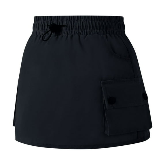 Huowey Kids Girls Cargo Skirt High Waist Pocket Skirt Casual Cargo Short Skirts Breathable Dailywear, 4-5 Years