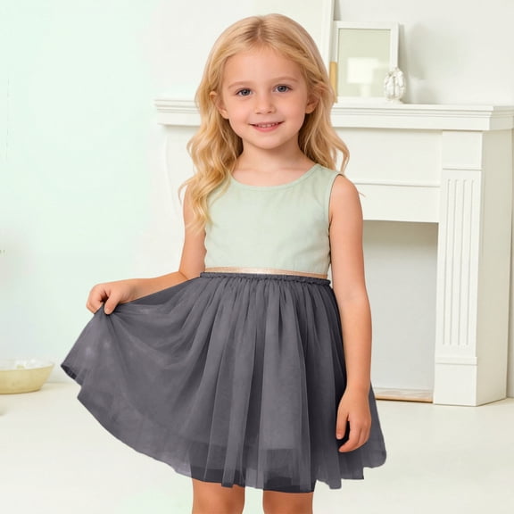Huowey Kids Girls Dance Tutu Skirt Sequins Layered Short High Waist Embroidery Ballet Skirts Daily Casual Stylish Carnival Party Dancewear,Gray,6-12 Months