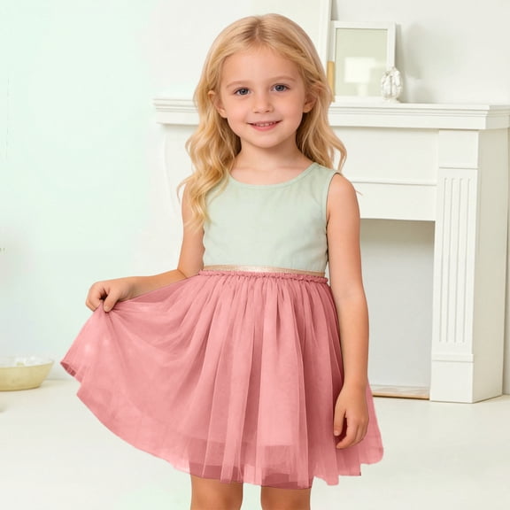Huowey Kids Girls Dance Tutu Skirt Sequins Layered Short High Waist Embroidery Ballet Skirts Daily Casual Stylish Carnival Party Dancewear,Pink,2-3 Years