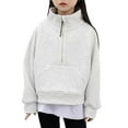 thumbnail image 1 of Huowey Kids Girls Hoodies Sweatshirts Half Zipper Pullove Stand Collar Tops For Teen Girls Long Sleeve Sweater Trendy Dailywear, 6-7 Years, 1 of 4