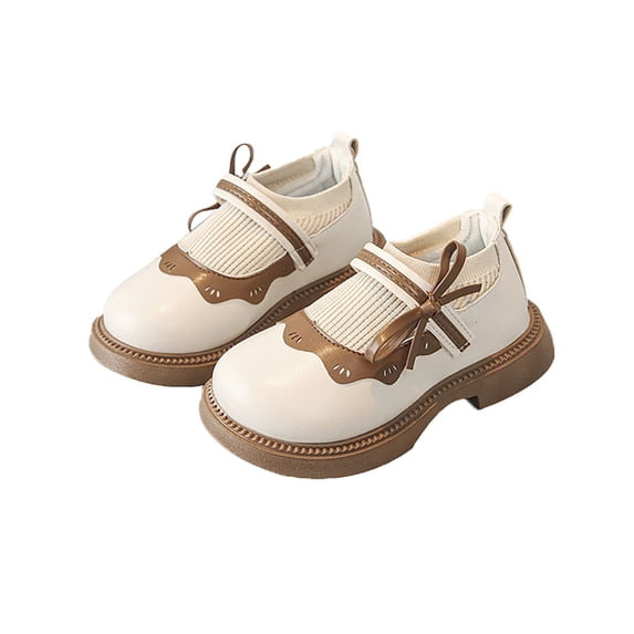 Huowey Kids Girls Leather Shoes Autumn Mary Jane Shoes Lace Sock Boots Children Black Soft Soled Leather Shoes Trendy Footwear, 6-7 Years
