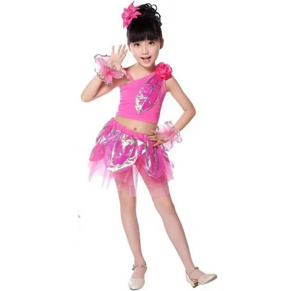 Huowey Kids Girls Summer Outfits Set Sleeveless Tops Skirt Headband Hand Flower Dance Performance Kids Age 3-14 Years Breathable Dailywear, 3-4 Years