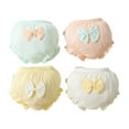 thumbnail image 1 of Huowey Kids Infant Baby Underwear Shorts Cotton Ruffled Briefs Trunks With Cute Print Girls Underpants 4Pc,Yellow,6-15 Months, 1 of 6