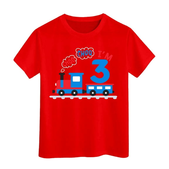 Huowey Kids Shirt Boys Toddler Short Sleeve Tee T Shirt Tops Tees Shirts Graphic Cotton Casual Crewneck Tee Shirts Tops,Red,10-11 Years