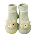 thumbnail image 1 of Huowey Kids Sneakers Animals Slipper Shoes Anti- Socks Booties First Walkers Cute Cartoon Winter Warm House Socks Shoes Prewalker Sneaker,Green,2-3 Years, 1 of 5