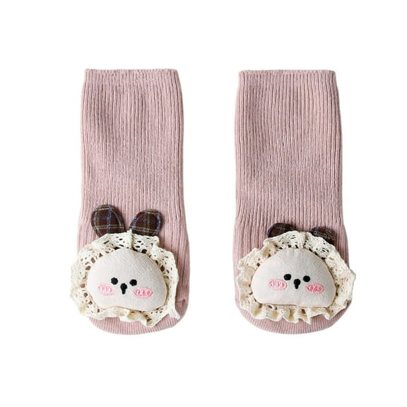 Huowey Kids Socks Non- Socks Cute Cartoon Graphic Bow Knee High Stockings Walking Soft Breathable Comfortable Cotton Fall Winter Warm Dailywear,Pink,6-12 Months