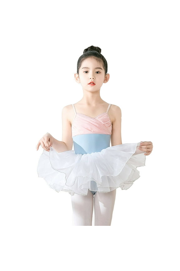Kids Spaghettis Glitter Dance Ballet Tutu Leotard Ballerina Outfits For Girls Toddler Relaxed Fit Dailywear, 4-5 Years