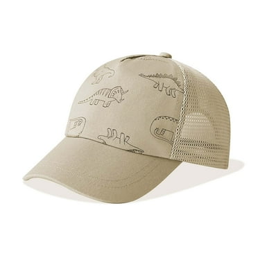 Huowey Kids Sun Hats Mesh Baseball Hat Unisex Cotton Kids Trucker Hat Adjustable Baby Boys Sun Caps Girls Outdoor Fishing Hat,Khaki,6-12 Months