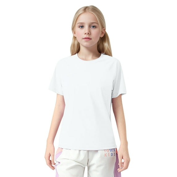 Huowey Kids T Shirts Basic Athletic Running T Shirts Active Tee Shirts For Boys Or Girls Breathable Dailywear, 6-7 Years