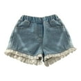 thumbnail image 1 of Huowey Kids Toddler Baby Girls Solid Color Lace Spring Summer Jeans Shorts Denim Shorts Casual Shorts Daily Wearing Fashionable Dailywear, 6-7 Years, 1 of 9