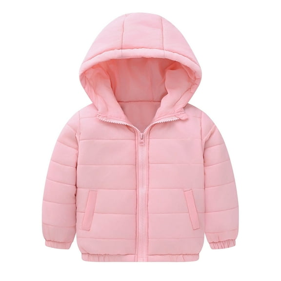 Huowey Kids Toddler Boys Girls Winter Coat Hooded Jacket Wear Thicken Windproof Zipper Warm Outwear Breathable Dailywear, 7-8 Years
