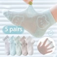 thumbnail image 1 of Huowey Kids Toddler Girls Ankle Socks 5 Pairs Solid Color Mesh Ruffles Cute Animal Pattern Lightweight Soft Frilly Princess Dress Crew Socks Seamless Casual Stocking Dailywear,Sky Blue,6-8 Years, 1 of 8