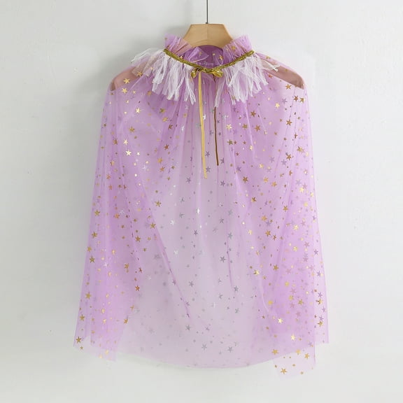 Huowey Kids Toddler Girls Lace Up Cape Party Robe Kids Holiday Party Princess Coats Robe Fashionable Dailywear,Purple,2-10T