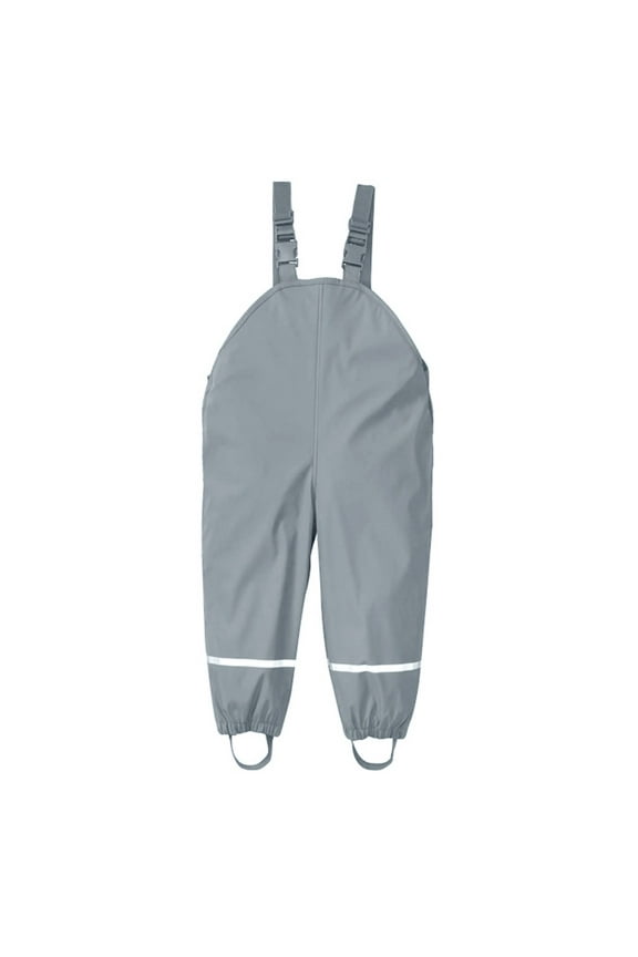 Kids Toddler Rain Suit Mud Trousers Rain Dungarees Unlined Wind And Waterproof Rain Trousers Rain Clothing Raincoat,Grey,1-3 Years