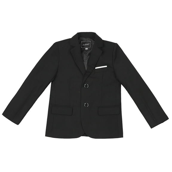 Huowey Little Boy Girl Coat Blazer Two Button Suit Jacket Elegant Solid Color Front Pocket Notched Blazers Slim Fit Lightweight Sport Outerwear,Black,2-3 Years