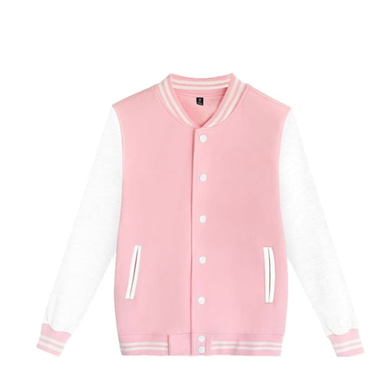 Huowey Little Boy Girl Coat Varsity Jacket Color Block Button Down Baseball Jacket Bomber Coat School Uniform With Pocket Jacket,Red,150