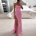 thumbnail image 1 of Huowey Maxi Dresses For Women Solid Color Sequin Sleeveless Spaghetti Strap Backless Sweetheart Neck Slim Fit Sparkly Glitter High Split Full Length Bodycon Dress Party Wedding Gowns,Pink,S, 1 of 9