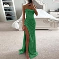 thumbnail image 1 of Huowey Maxi Dresses For Women Solid Color Sequin Sleeveless Spaghetti Strap Backless Sweetheart Neck Slim Fit Sparkly Glitter High Split Full Length Bodycon Dress Party Wedding Gowns,Green,M, 1 of 5