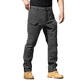 thumbnail image 1 of Huowey Men Cargo Pants Thick Lined Winter Warm Hiking Trousers Multi Pockets Slim Fit Snowboard Camping Travel Casual Work Ski Snow Pant ,Gray,XXL, 1 of 5